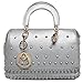 MG Collection RONI Gothic Skull Studded Doctor Style Tote Purse Handbag - Silver