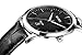 BUREI Men's Date Quartz Dress Watch with Black Leather Strap and Black Dial