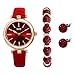 Burgi Ladies Watch Gift Set - Glitter Marker Watch with Leather Strap, Crystal Beaded Bracelet and Matching Crystal Earrings - Mother's Day Gift - BUR241