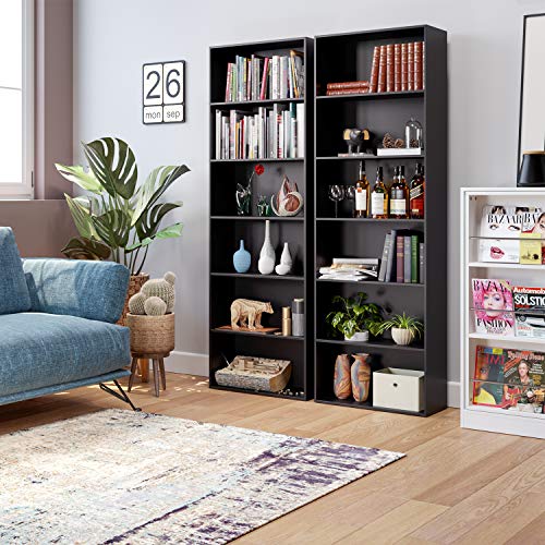 Homfa Bookshelf 70 in Height, Bookcase 6 Shelf Free Standing Display