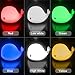 Anpress Cute Dolphin Design Silicone Colorful Night Light USB Rechargeable Sensitive Tap Control Bedroom Light with Softlight, Stronglight and 4 Colorful Light for Baby Room, Bedroom, Nursery, Outdoor