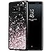 Caka Case for Galaxy Note 8 Glitter Case for Women Girls Liquid Bling Shining Sparkle Luxury Flowing Floating Waterfall Quicksand Girly Soft TPU Black Case for Samsung Galaxy Note 8 (Rose Gold)
