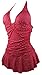 Cocoship Red and White Polka dot Retro Vintage One Piece Swimwear Swimsuit 40(FBA), Red(Fast Ship), 40(US4-6)