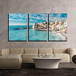View of Bogliasco Italy Wall Decor x3 Panels
