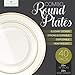 ELITE SELECTION Disposable Plastic Plate Set - 40 Pack Premium Quality Cream Dinnerware with 10.25” Dinner and 7.5” Salad Plate with Elegant Gold Double Trim for Wedding, Birthday, Party