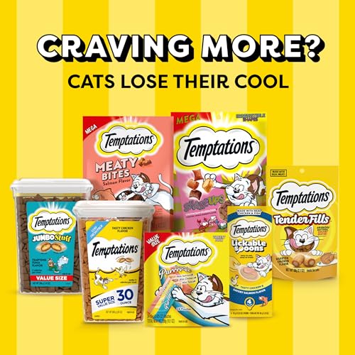 TEMPTATIONS CLASSIC CRUNCHY AND SOFT CAT TREATS TASTY CHICKEN FLAVOR, 30 OZ. TUB