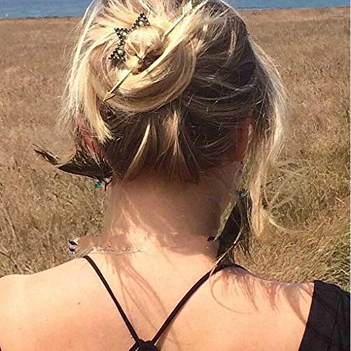 Tgirls Antique Long Arrow Round Hoop Set Pierced Barrette Hair Clip Star Hairpin Fork Stick Hair Pin Headdress Accessories for Women and Girls (Bronze) - Thumbnail 4