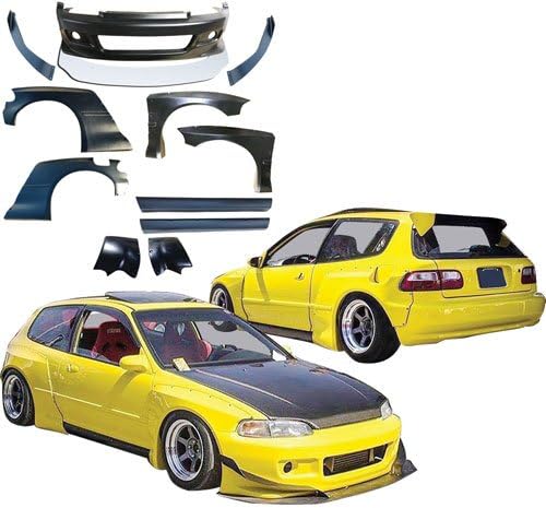 vsaero frp tkyo bunny wide body kit 12pc honda civic eg 1992 1995 3dr hatchback body amazon canada vsaero frp tkyo bunny wide body kit