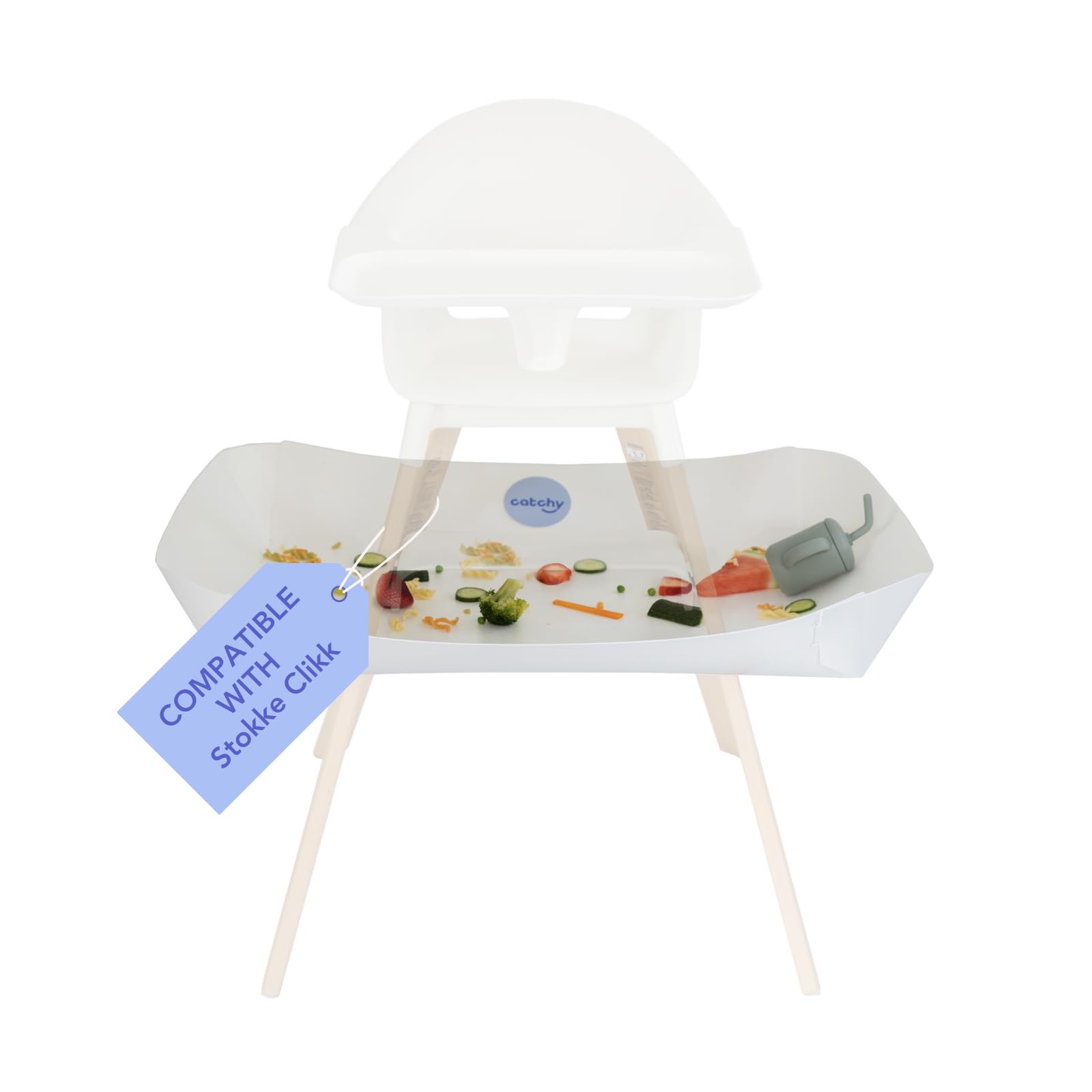 Photo 1 of CATCHY - Food Catcher - Compatible with Stokke Clikk High Chair + 11 Other High Chairs - Highchair Sold Separately - Baby & Toddler Food & Mess Catcher - Under High Chair Accessory