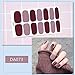 WOKOTO 6 Sheets Full Nail Stickers Pure Color Gradient Grain Full Wraps Adhesive Manicure Decals Strips with 1pcs Nail File for Girls