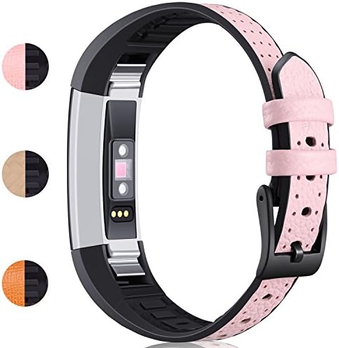 Braylin for Fitbit Newest Adjustable Replacement Wristband Genuine Leather Band Replacement Bracelet Strap Dual Material Structure,Leather and TPU for Fitbit Alta Band / Fitbit Alta HR，No tracker
