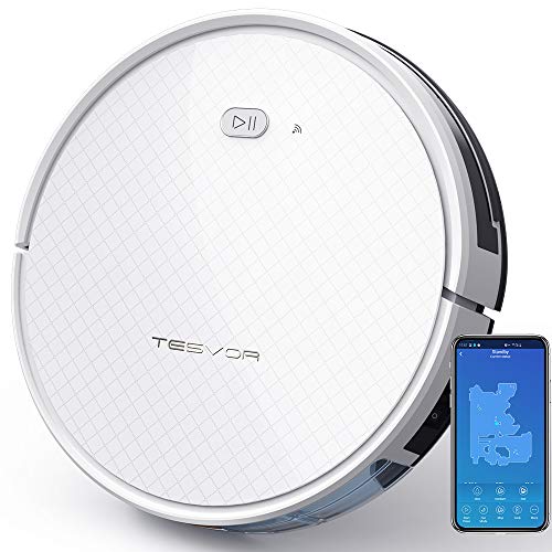 Tesvor Robot Vacuum, Robotic Vacuum and Mop Cleaner, 1800Pa Strong Suction, WiFi Connectivity, App and Alexa Voice Control,Clean from Hardfloors to Low-Pile Carpets, for Dust and Pet Hair.
