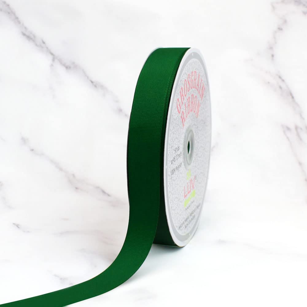 Creative Ideas 7/8-Inch Solid Grosgrain Ribbon, 50-Yard, Emerald Green