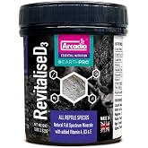 Arcadia EarthPro RevitaliseD3 Calcium Powder for Reptiles 100g &ndash; All-Natural Full Spectrum Mineral Supplement with Reptile Calcium Carbonate, Bee Pollen, and Magnesium for Complete Nutrition