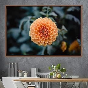 signwin Framed Canvas Wall Art Orange Flower Portrait...