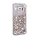 Urberry Galaxy S7 Edge Case, Gold S7 Edge Glitter Liquid Cover, Flowing Liquid Floating Luxury Bling Glitter Sparkle Hard Case for Samsung Galaxy S7 Edge with a Free Screen Protector