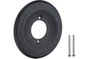 RAINREVIVE Replacement Escutcheon Plate for Delta 1300/1400 Series, for One-Handle Tub and Shower Faucets, Single Metal Round Shower Escutcheon Kit, Matte Black