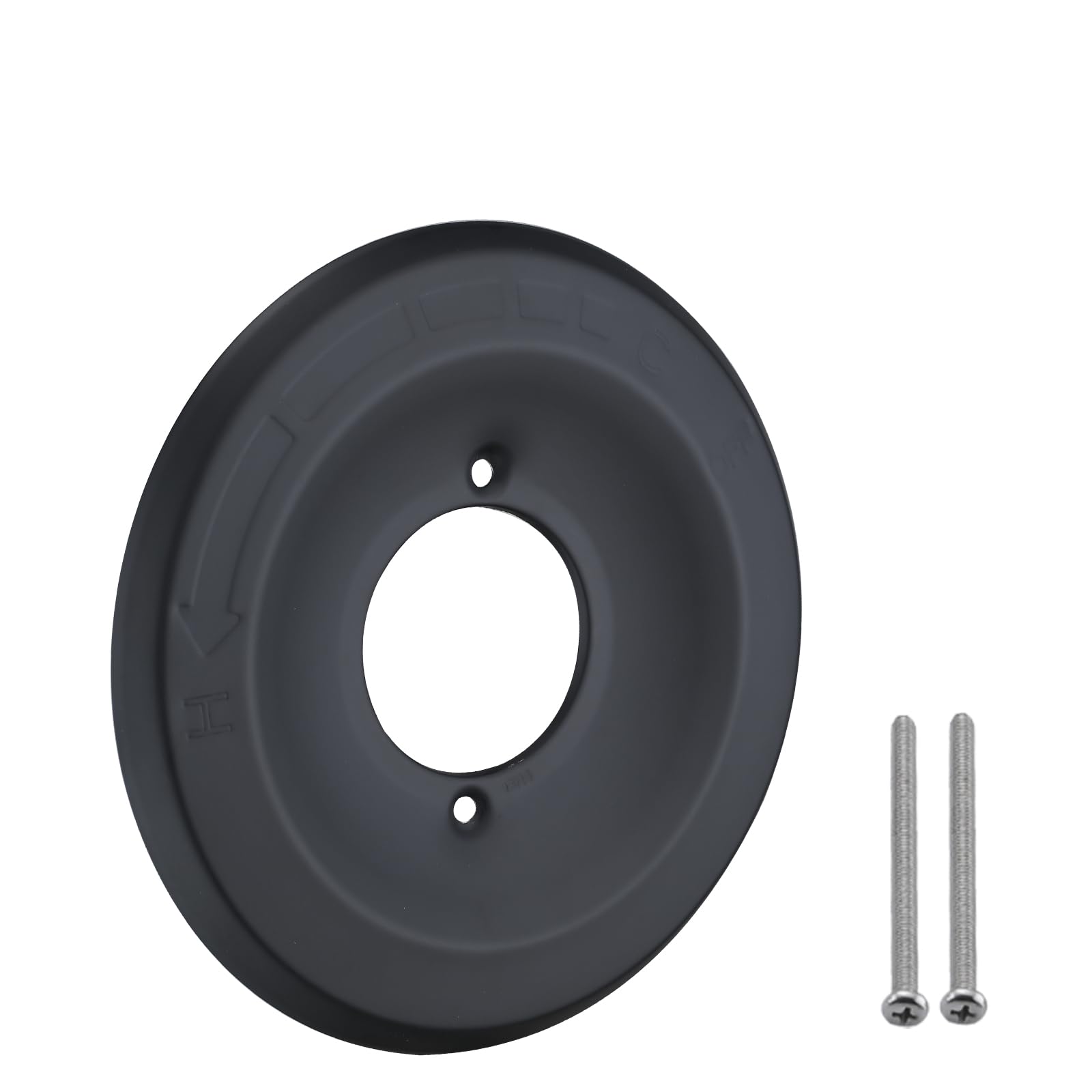 Photo 1 of RAINREVIVE Replacement Escutcheon Plate for Delta 1300/1400 Series, for One-Handle Tub and Shower Faucets, Single Metal Round Shower Escutcheon Kit, Matte Black