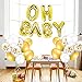 ANYI16 Gold OH BAbY Letter Balloons(16 Inch), Mylar Foil Letter Balloons for Baby Girl Boy Shower Decorations Backdrop