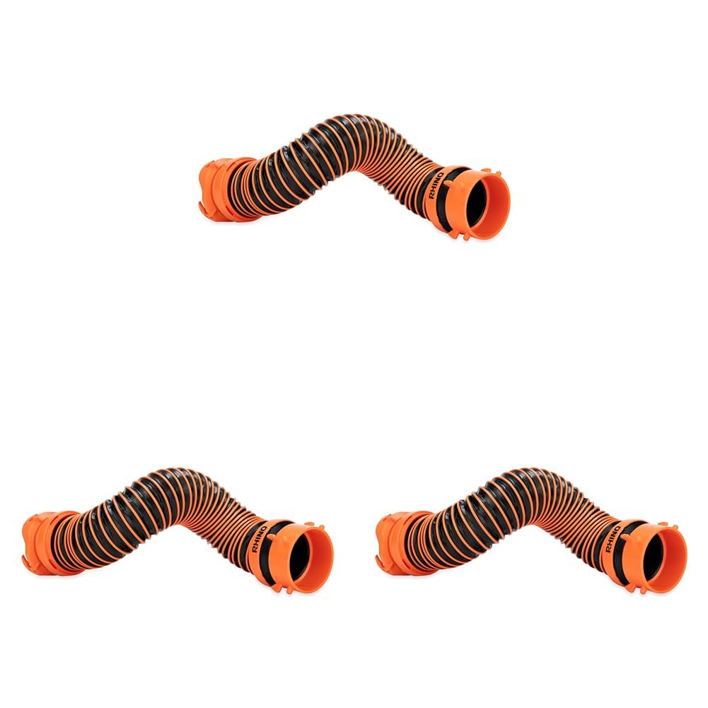 Camco RhinoEXTREME 2' RV Sewer Compartment Hose - Flexible Design for Tight Spaces - Compact to Store - Crush Resistant (39855) (Pack of 3) Image