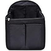 HOYOFO Mini Backpack Organizer Insert, Black, 7.7"L x 4.3"W x 10.6"H, Waterproof Nylon, Fits Small Backpacks