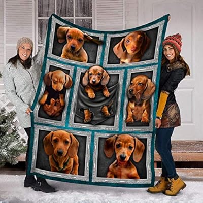 Amazon Com Teechopchop Dachshund Puppies Fleece Blanket Mini Dachshund So Cutes Blanket Wiener Dog Baby Fleece Blanket Home Kitchen