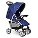 Costzon Baby Stroller, Foldable Infant Pushchair with 5-Point Safety Harness, Multi-Position Reclining Seat, Parent and Child Tray, Large Storage Basket, Suspension Wheels, Blue