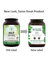 Natural Nutra Kelp suplemento de yodo, extracto de algas del Atlántico Norte, 225 mcg, 1