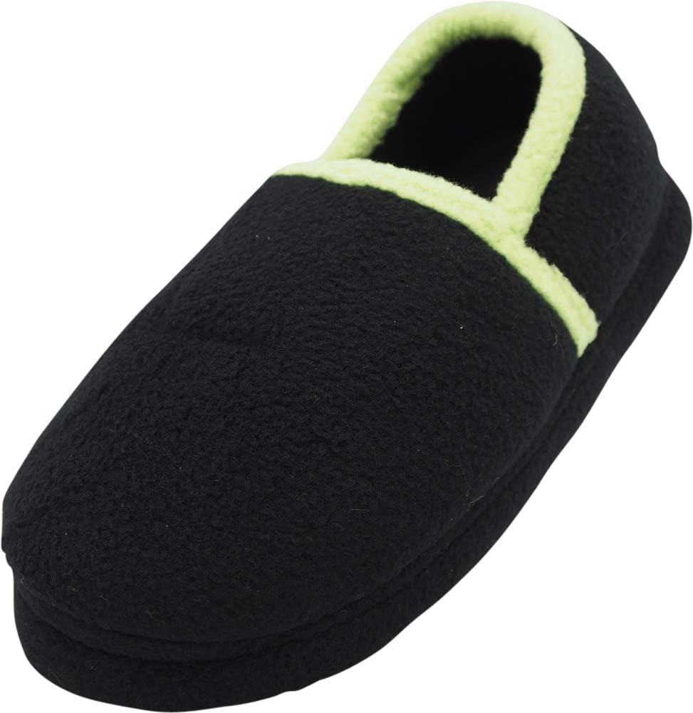 NORTY - Toddler Little Kid Big Kid Boys Fleece Memory Foam Slip On Indoor Slippers
