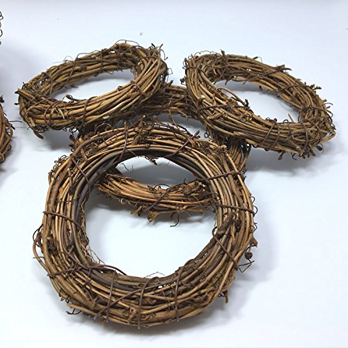 ( Pack of 6 ) Natural DIY Grapevine Wreath Christmas Garlands 12-Inch