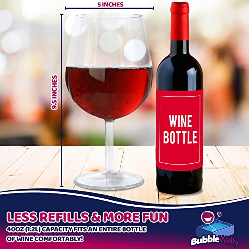 Giant Wine Glass Oversized (40 oz 1.2L Acrylic Plastic) Big Wine