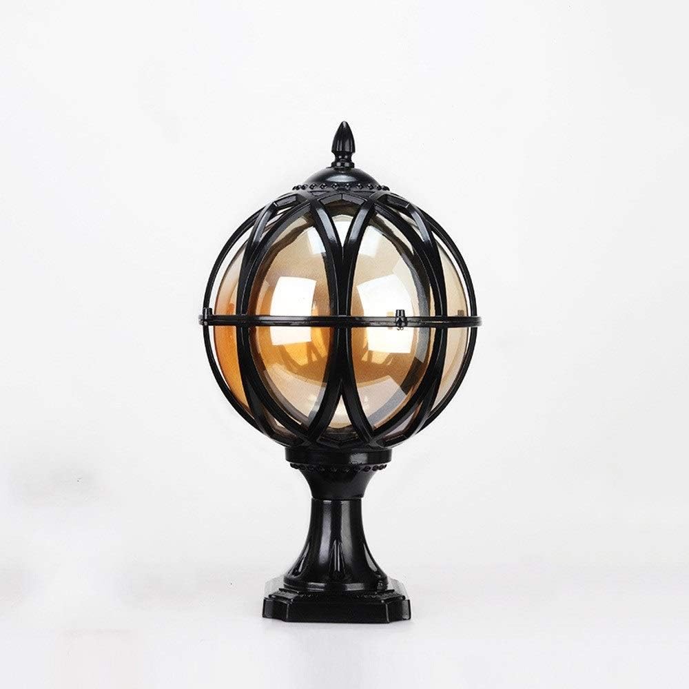 Victorian Ball Pillar Post Lamps Rustic Outdoor Aluminum Globe