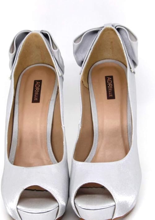 peep toe prata meia pata