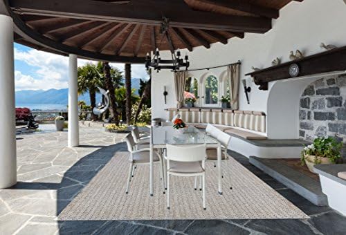 Gertmenian 48200 Platinum Barnwell Modern Outdoor Patio Rug, 9x13 X Large, Angora Grey