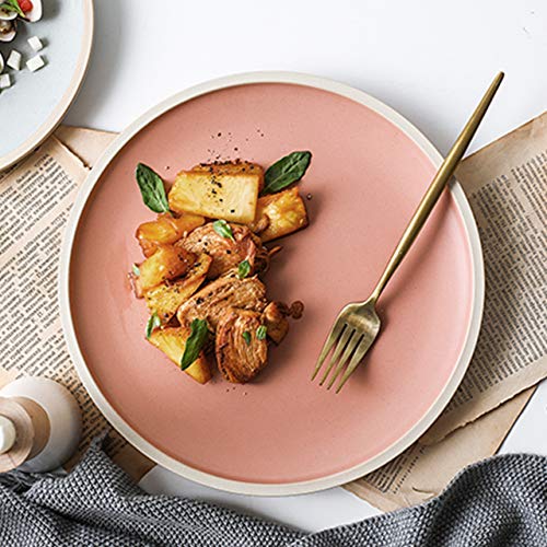 image for MDZF SWEETHOME 10.4-Inch Porcelain Dinner Plates Set Pizza Pasta Servi