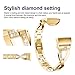 Wekin Replacement Metal Bands Compatible with Fitbit Charge 4 /Charge 3/Charge 3 SE Women Men, Adjustable Bling Rhinestone Bracelet Wristbands Straps Accessory for Charge 3 Fitness Tracker (X-Gold)