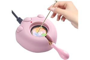 YOLAKIS Electric Wax Seal Warmer, Pink Electric Sealing Stamp Warmer Melter for Melting Wax Seal Beads Sticks with Spoon, Stirring to Do DIY Craft (Pink)
