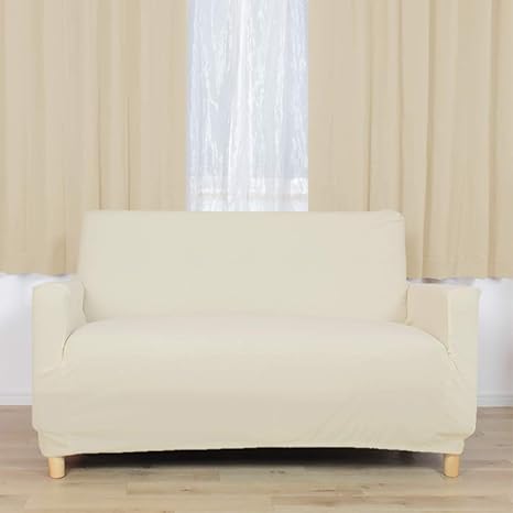 Amazon ソファーカバー ワフ ２人掛け 肘なし アイボリー サイズ表を必ずご確認ください Woof 伸縮 ストレッチ 洗濯可 滑り止め 固定パイプ付き ソファカバー マルチカバー オンライン通販