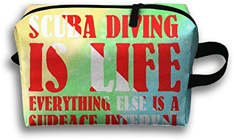 Scuba Diving Is Life Toiletry Bag Unisex Travel Toiletries Bag Sturdy Hanging Organizer