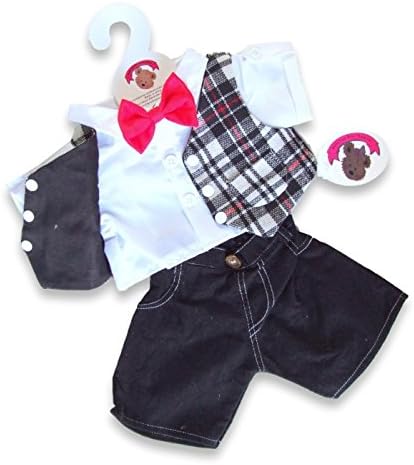 Build Your Bears Wardrobe Teddy Bear Clothes fits Build a Bear Teddies Red Bow Tie Outfit