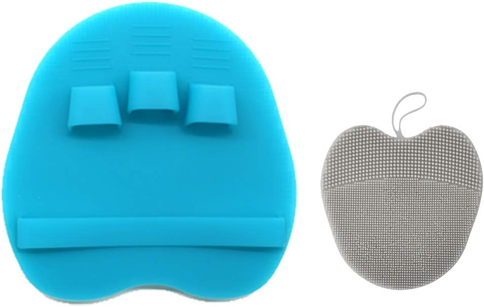 Pure Silicone Body Massage Brush Body Wash Bath Shower Tool, with Super Soft Manual Facial Cleansing Brush Scrubber