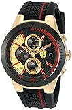 Ferrari 830298 'RED Rev Evo Chrono' Quartz Gold-Tone and Silicone Watch