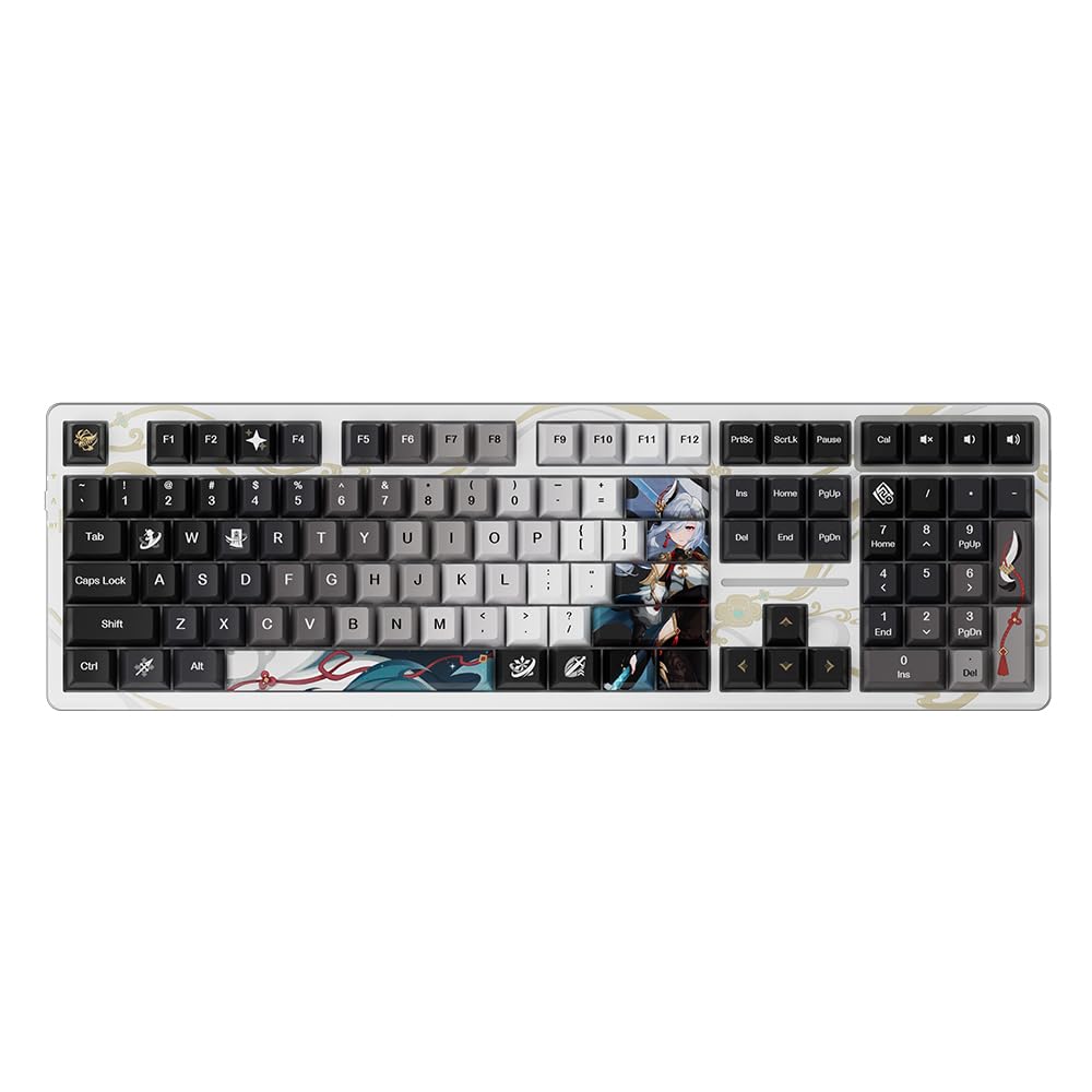 Photo 1 of GENSHIN IMPACT "Lonesome Transcendence Shenhe Mechanical Keyboard - Kailh Aurora Ice Cream Switches