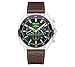 Seiko Men's Recraft Solar Chronograph with Brown Leather Strap and Green Dial