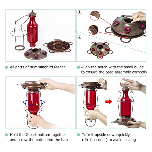 Bolite 18004 Hummingbird Feeder Vintage Red Wine Bottle