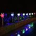 Solar Lights Outdoor - Aukora Color Changing Solar Powered Led Garden Light, Stainless Steel Pathway lights for Landscape Walkway Yard Path Deck Lawn Patio Driveway(4 Pack)