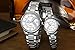 Couple Watches Quartz Waterproof Wristwatches for Lovers Pair in Package Silver Dial Stainless Steel Band