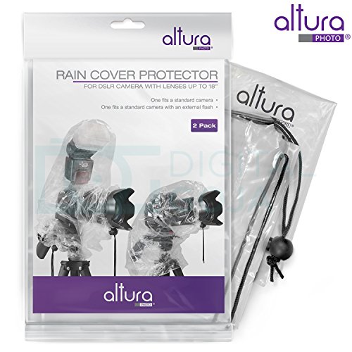 (2 Pack) Altura Photo Rain Cover for DSLR Camera – Standard and Flash Version