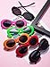 Blulu 12 Pairs Clout Oval Goggles Oval Kurt Mod Thick Frame Round Lens Sunglasses Oval Round Glasses Mod Sunglasses for Women Men Teenagers Girls Boys 12 Colors