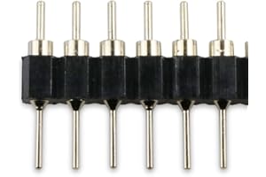 E-Simpo 10pcs 2.54mm (0.1") L11.96mm Hole Round Breakable Pin Header Single Row Straight 1X40P LED PCB Male Pin Connector Rohs Gold-Plated (1X40P Hole Pin Header Gold)(1X40P Hole Pin Header Gold)